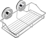 (Bathroom Organiser) - Annstory Super Powerful Vacuum Suction Stainless Steel Bathroom Shelf Shower Caddy Rack Storage Basket with Locking Suction