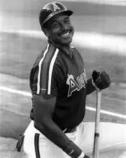 Dave Winfield California Angels laughs 1990s Old Photo