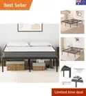 Bed Frame Queen Size, All Metal Material Mattress Base, Large Storage Space U...
