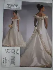 Vogue Pattern 1095 Designer Wedding Gown Dress New Bellville Sassoon 6 8 10