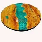 Green epoxy table, Round Dining Table, acacia epoxy resin table, Custom Tables