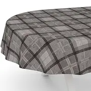 Oilcloth Tablecloth Wax Tablecloth Washable Garden Tablecloth Rustic Checked Oval 240 x 140 cm Cut Edge