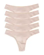 On Gossamer Mesh High Cut Thongs, Set of 5