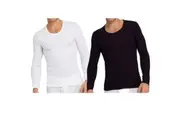 2x Holeproof Aircel Thermal Mens T-shirt Long Sleeve Black White Tee Top MYPU1A Base Layer