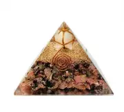 Rhodonite Crystal Merkaba Orgonite Orgone Pyramid EMF Protection Energy