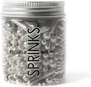 Sprinks Silver Bubble Sprinkles 75g - Edible Cake Decorations | Silver Sprinkle Cake Sprinkles | Edible Cupcake Sprinkles | Silver Cake Sprinkles for Cakes | Baking Sprinkles | Dessert Toppings