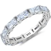 Crislu Baguette Cut Cubic Zirconia Eternity Ring