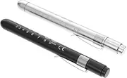 HOMOCONO 2pcs Nurse Medical Pen Light LED Torch for Pupil Inspection Black and Silver Light Essential Doctor' Tool for Medical Exams and