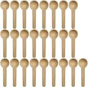 25 Pcs Mini Wooden Salt Spoons Tiny Spice Scoop Small Condiment Spoons Wood Tasting Spoons for Coffee Sugar Honey Tea Pepper