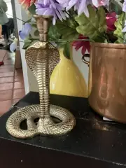 Christian Siriano COBRA Snake Brass Gold Candlestick 10.5” Gift New