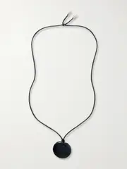 [Sophie Buhai] Sophie Buhai - Small Full Moon Silver, Cord And Onyx Necklace - Black - One size One size Black