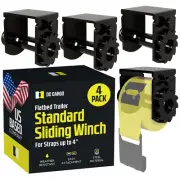 DC Cargo Flatbed Sliding Winch, 4-pack