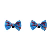 2x The Stubby Club Superman Dress Up Accessory Pet Dog Bowtie/Ribbon Neck/Collar