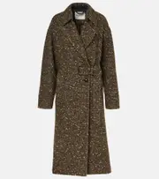 [Marant Etoile] Marant Etoile Horia wool-blend wrap coat AU 10 brown