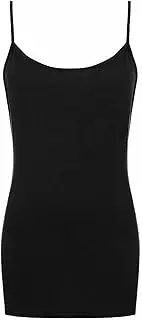 [FASHION MY LOVE] Womens Plain Sleeveless Round Scoop Neckline Stretch Slim Straps Strappy Straight Fitted Camisole T-Shirt Vest Top UK Size 8-26
