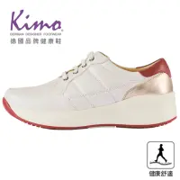 在飛比找momo購物網優惠-【Kimo】專利足弓支撐-綁帶格紋山羊皮休閒健康鞋 女鞋(珍
