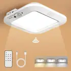 Rechargeable Motion Sensor Ceiling Light No Wiring Battery Operated Ceiling Ligh
