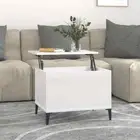 Wooden Coffee Table High Gloss White Lift Up Side Sofa Lounge Rectangle 60cm