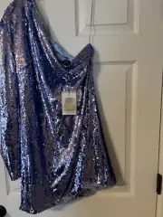 Long Sleeve Short Sequin Dress Size Large