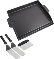 Cast Iron Griddle for Gas Grill, Universal 23" x 16" Nonstick Outdoor BBQ Flat Top Plate for Gas Stove Top 4 Burner Range Oven, Cooking Griddle Plate for Camping, Tailgating, Parties