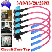 25/20/15/5x Car Auto Add-A-Circuit Fuse Tap Adapter Blade Fuse Holder Car Fuses
