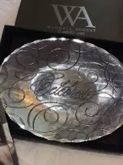 Wendell August Forge Hammered Aluminum "Celebrate" Plate Bowl Dish USA New Boxed