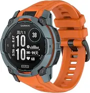 VeveXiao Breathable Sport Band Compatible With Garmin Instinct 3 solar 50mm Strap, 26mm Quick Release Sport Silicone Bracelet Watch Strap instinct 3 Amoled 50mm Replacement Bands (Dark Orange),
