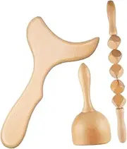 Wooden Massage Tools Set - Wood Therapys Massage Tools 3 in 1 Massager Maderoterapia Kit Wooden Massager Body Sculpting Tools for Body Contouring and Shaping