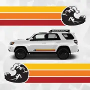 Retro Wave Rocker Panel Decal – Great Wave Side Stripe – Universal Fit SUV Van