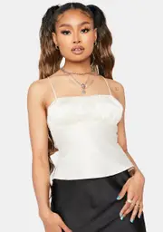Hearts 'N Diamonds Satin Open Back Top