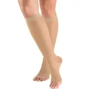 Sheer Compression Stockings, 15-20 mmHg, Women's Knee High Length, Open Toe, ...