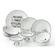 CORELLE x Peanuts Snoopy & Charlie Edition 9P Korean Duo Set, Snoopy Face