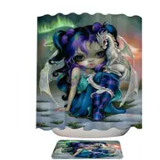 Beautiful Aurora Dragon Fairy and Frost Dragonling Shower Curtain