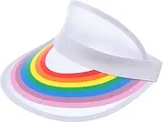 [TOGEVAL] Wide Brim Sun Hat Women Decorative Visor Hat Plastic Outdoor for Beach