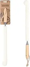 Eco Basics Decanter Brush – FSC Bamboo Handle, Ocean-Bound Plastic & Hydrophobic Foam, Flexible Non-Scratch Cleaning for Delicate Glassware, Ideal for Decanters & Vases, 42x4cm