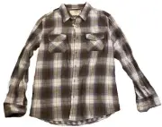 Urban Pipeline Flannel Men Size XL Gray/Blk/ Blue Check Button Up Shirt NwT