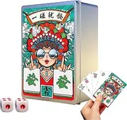 Travel Mahjong Sets | /Set Mahjong Playing Cards | Waterproof Handheld Poker, Chinese Mah Jongg, Thicken Mahjong Playing Cards for Poker Game, Travel, Home, Picnic, Festival