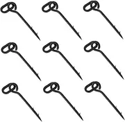 KOMBIUDA 10pcs Fishing Lure Spikes Round Loop Bait Holders Carp Bait Rigging Tools Double Micro Barbs