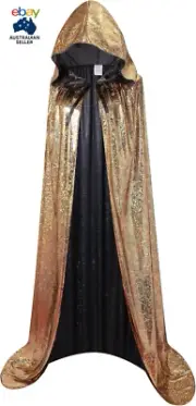 Unisex Full Length Hooded Cape Halloween Christmas Adult Cloak