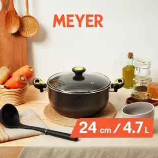 【MEYER 美亞】NEW SKYLINE 不沾雙耳湯鍋24CM(附蓋)