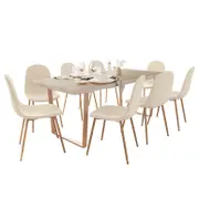 Oregon Table with 8 Florida Corduroy Chairs Dining Set