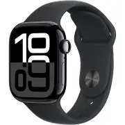 Apple Watch Series 10 42mm Jet Black Aluminium Case GPS + Cellular Sport Band (S/M)