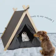 Pet Teepee Tent for Small Dogs & Cats, Portable Puppy Bed with Thick Cushion, Ca