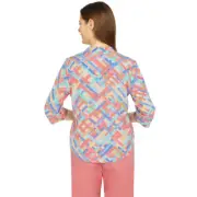 Alfred Dunner Boho Vibes Plaid Shirt Petite 71740SD