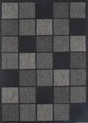 Sisalo Square Shape Patterned Ikat in Grey Rug