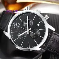在飛比找蝦皮購物優惠-高端 CK手錶男錶 CITY系列三眼計時夜光日曆石英男士腕錶