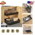 Expandable Pull Out Drawer Organizer for Kitchen Cabinets - Heavy Duty Black