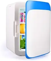 Mini Fridge, 10 Liter/12 Can Portable Cooler And Warmer Personal Refrigerator For Food ，Plugs For Home Outlet & 12V Car Charger(10L Red and white)