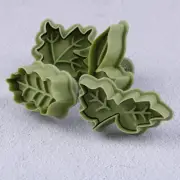 set 4 Kinds Of Leaf Shape Plastic Cookie Cutters Cake Biscuit Mold Spring Plunge