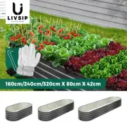 Livsip Garden Bed 3 Sizes Raised Round Planter Box Container Galvanised Steel